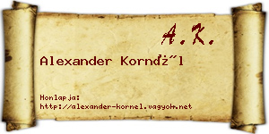 Alexander Kornél névjegykártya